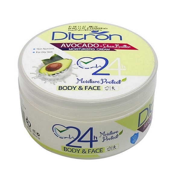 کرم مرطوب کننده کاسه ای روغن آووکادو دیترون AVOCADO+SHEA BUTTER MOISTURIZING CREAM DITRON